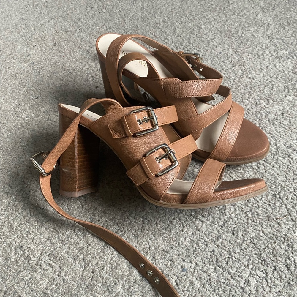 Nine West strappy block heels